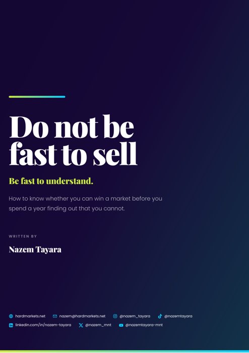 Do not be fast to sell, by Nazem Tayara